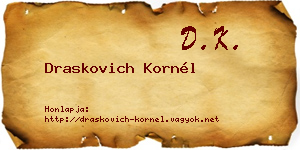 Draskovich Kornél névjegykártya