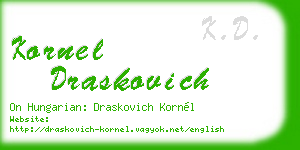 kornel draskovich business card