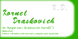 kornel draskovich business card